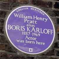 Boris Karloff blue plaque in Camberwell