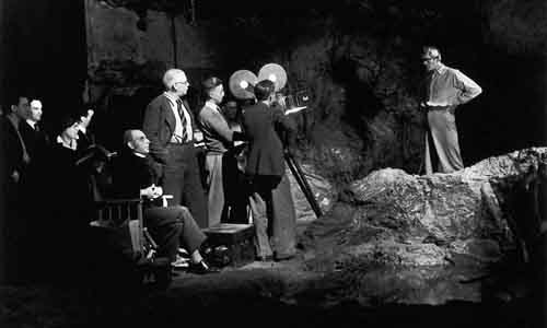 Boris Karloff shooting The Ghoul at Lime Grove Studios, Shepherd's Bush