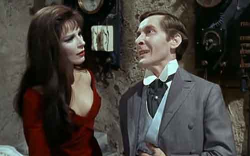 Fenella Fielding and Kenneth Williams in Carry On Screaming