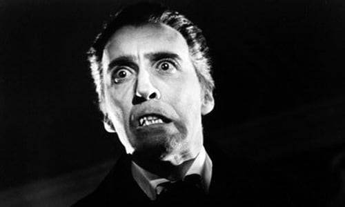 Christopher Lee in his most iconic role, Count Dracula