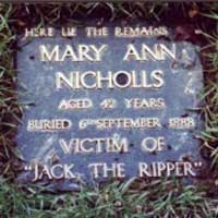 Mary Ann Nichols Burial - Jack the Ripper victims graves