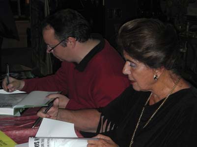 Stephen Jacobs and Sara Karloff sign copies of More than a Monster