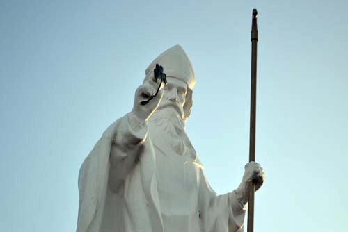 A statue of St Patrick at Croagh Patrick in County Mayo