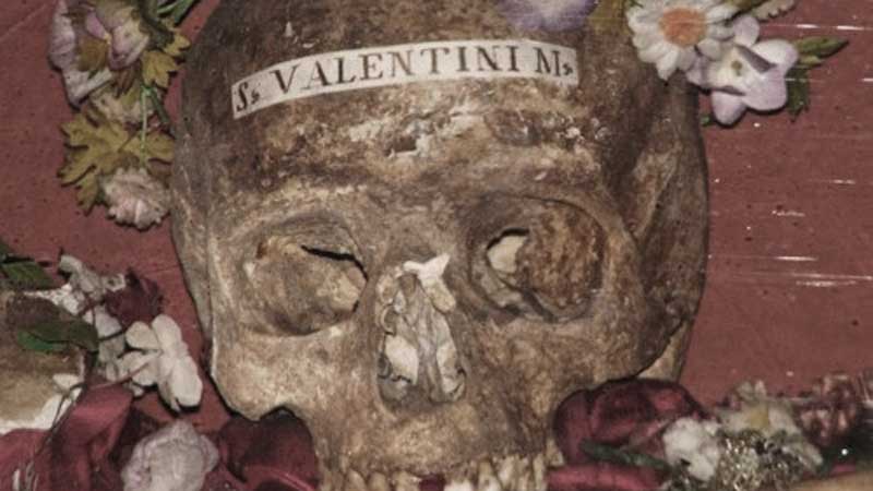 The skull of St Valentine
