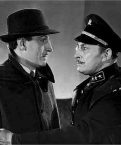 Basil Rathbone with Lionel Atwill in Son of Frankenstein
