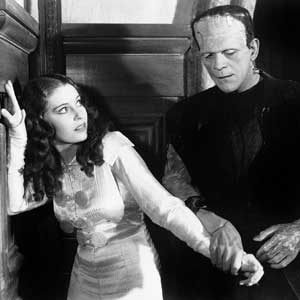 Valerie Hobson and Boris Karloff in Bride of Frankenstein