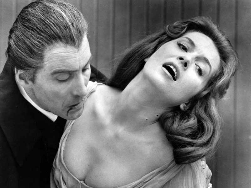 Barbara Shelley with Christopher Lee in Dracula Prince of Darkness