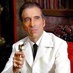 Christopher Lee as Scaramanga in The Man with the Golden Gun