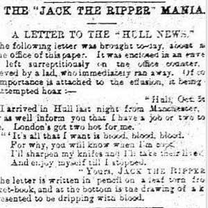 THE “JACK THE RIPPER” MANIA. A LETTER TO THE “HULL NEWS.