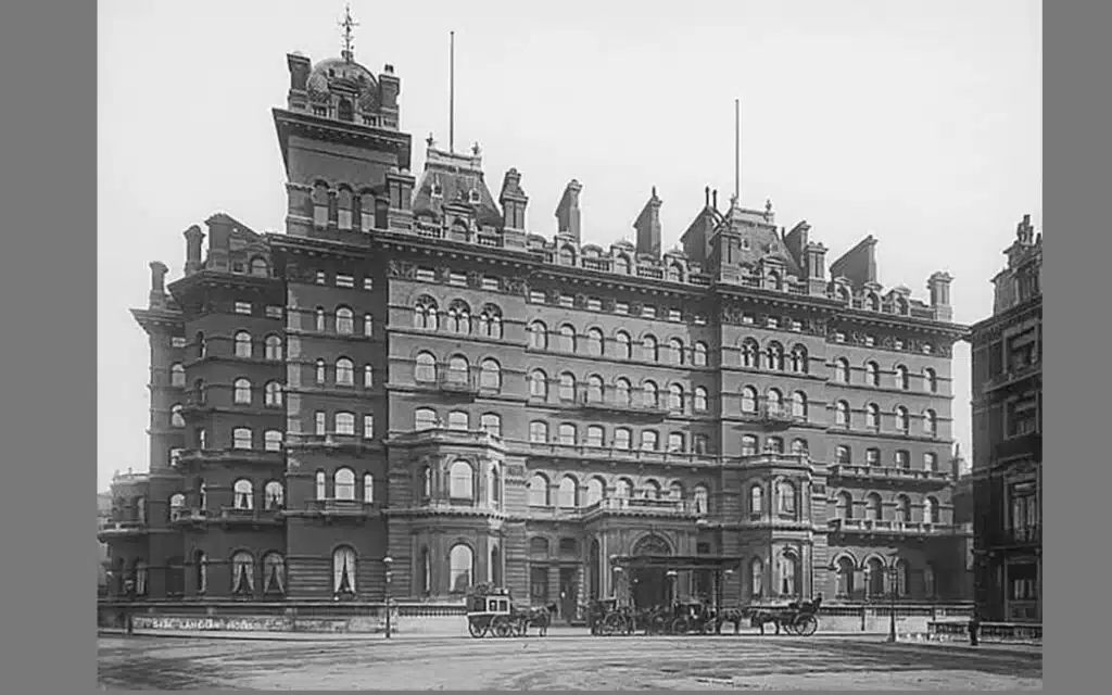 An old photograph of the Langham Hotel in London, one of the capital's most haunted hotels