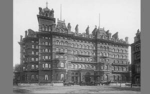 An old photograph of the Langham Hotel in London, one of the capital's most haunted hotels