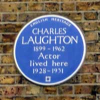 Charles Laughton plague in Percy Street, London