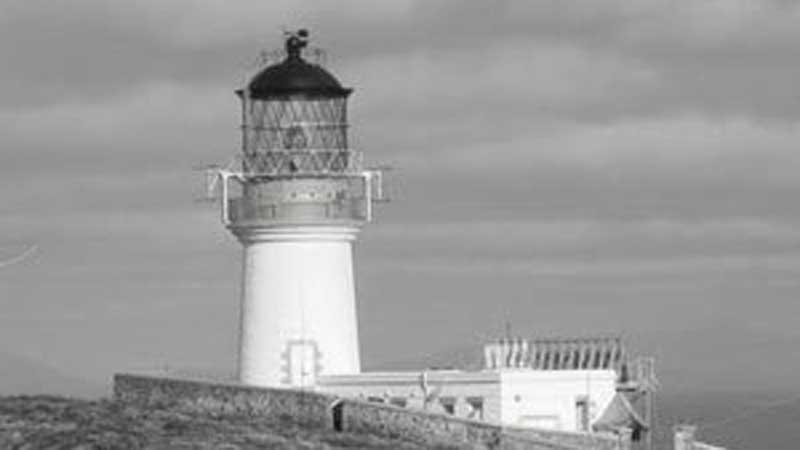 The Lighthouse on the haunted Eilean Mor on the Flannen Isles in the Scottish Outer Hebrides