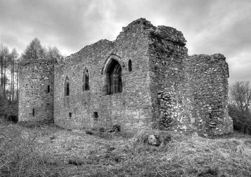 Rait Castle in the Scottish Highands, the site of much clan warfare and bloodshed