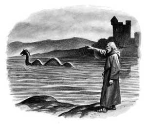 St Columba banishing Loch Ness Monster