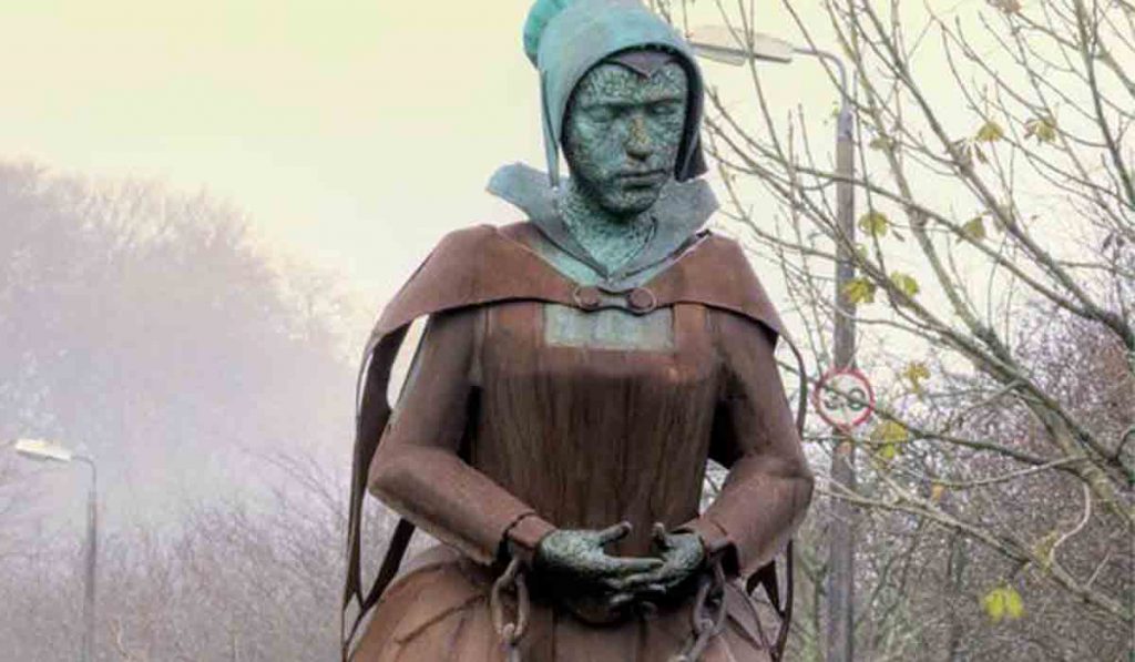 Statue of Alice Nutter, one of the executed Pendle Witches