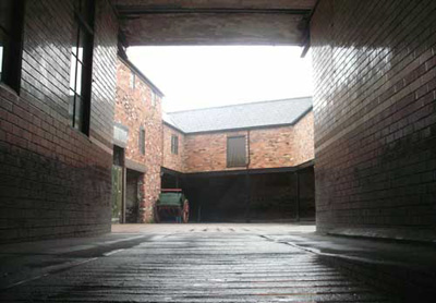 View of the yard at Annisons Building and Courtyard.