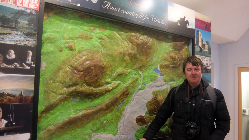 Barry McCann - author of this Pendle Witches Guide article - at the Pendle Heritage Centre in Barrowford