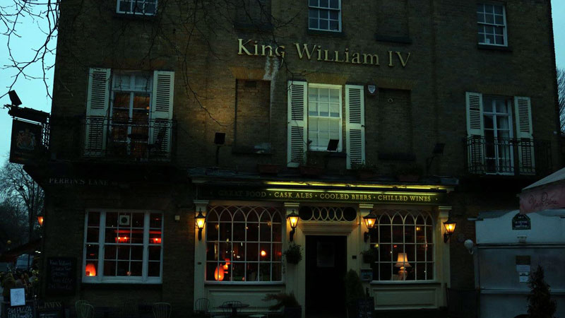 Haunted King William IV Pub in Hampstead is said to include the ghost of a murdered woman!