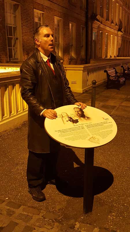 Tour guide Vincent tells us of dark and scary things during Dublin's Original Ghostbus Tour