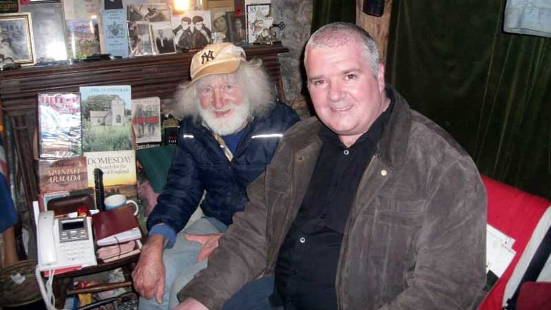 Ancient Ram Inn owner John Humphries with Darren Sarsfield