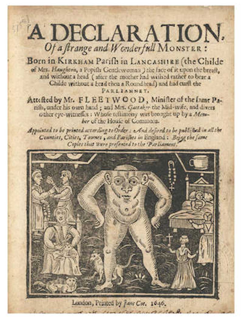 A Declaration of a Strange and Wonderful Monster pamphlet - Lancashire Day