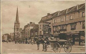The Red Lion Inn, seen here in a postcard from 1900, is known as Colchester's oldest pub.