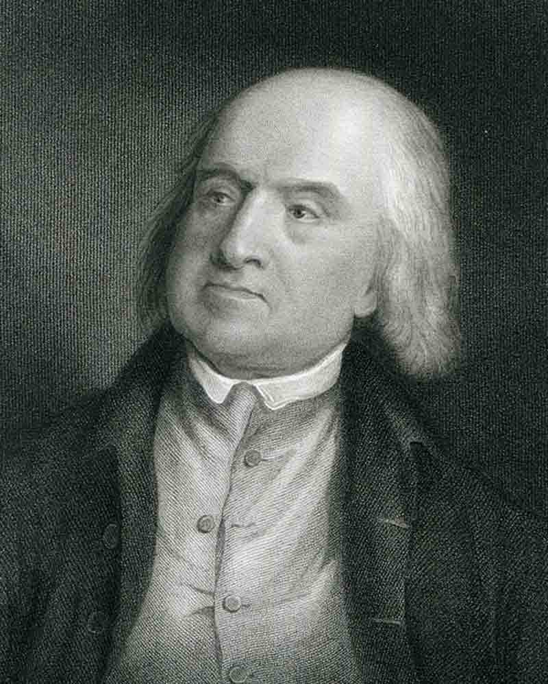 A portrait of Jeremy Bentham in life.