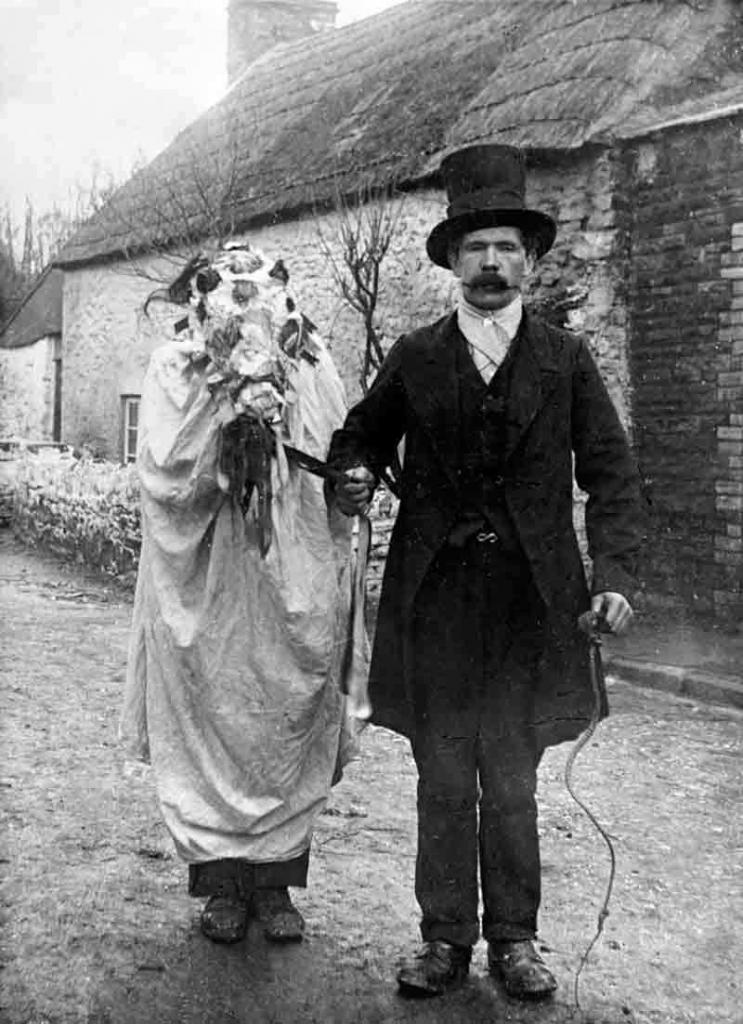 Traditionally a group of men would carry the Mari Lwyd through villages and towns, singing a song asking for people to let them into their homes.