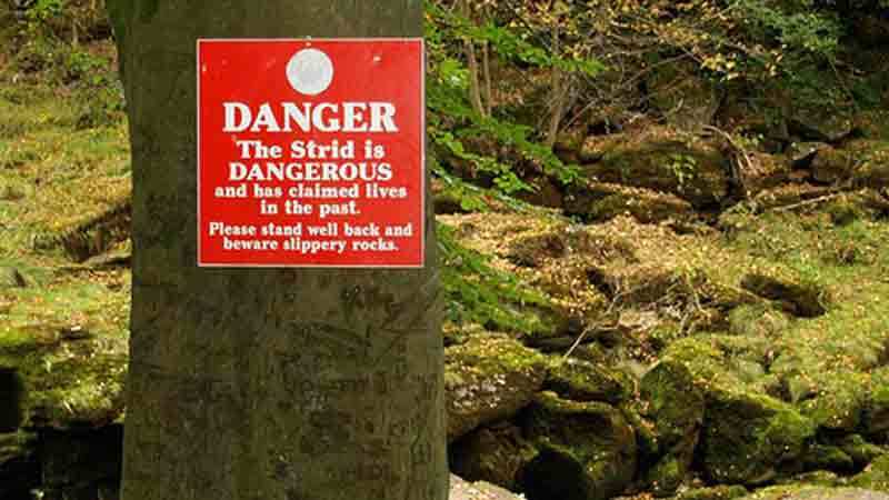 Beware the waters of Bolton Strid in Yorkshire!