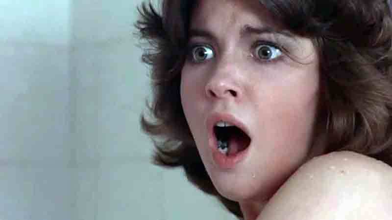 Lynne Frederick as she appeared in 1976 slasher, Schizo.