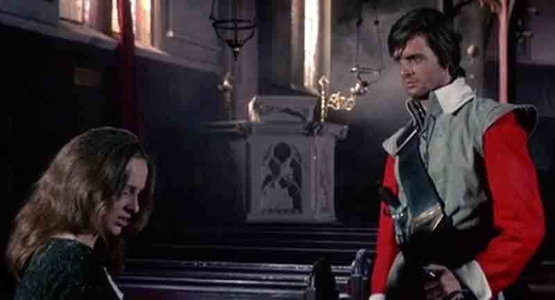 Sara (played by Hilary Heath) and Richard Marshall (Ian Ogilvy) in a scene from Witchfinder General.