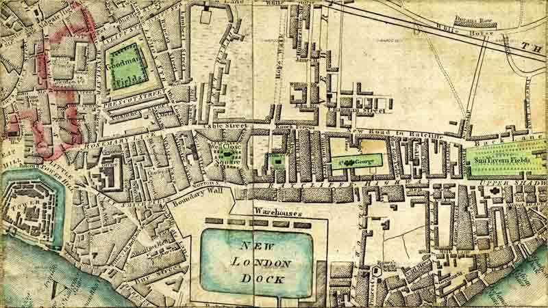 Map of New London Dock in 1804