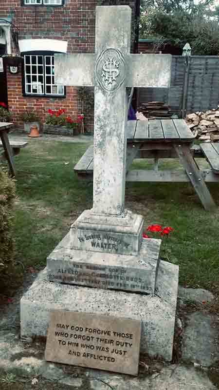 Memorial for Walter Budd at the George and Dragon pub in Shipley, West Sussex