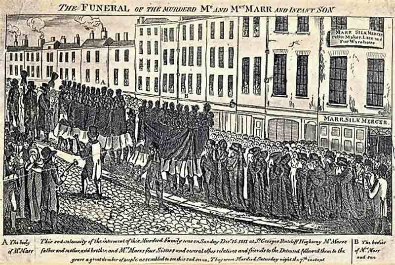 Ratcliff Highway Murders: London's Brutal Killings Revealed 3 Mr and Mrs Marr funeral - Ratcliff Highway murders
