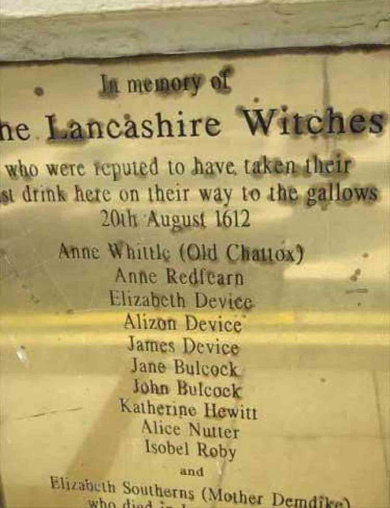Witches Memorial at The Golden Lion in Lancaster