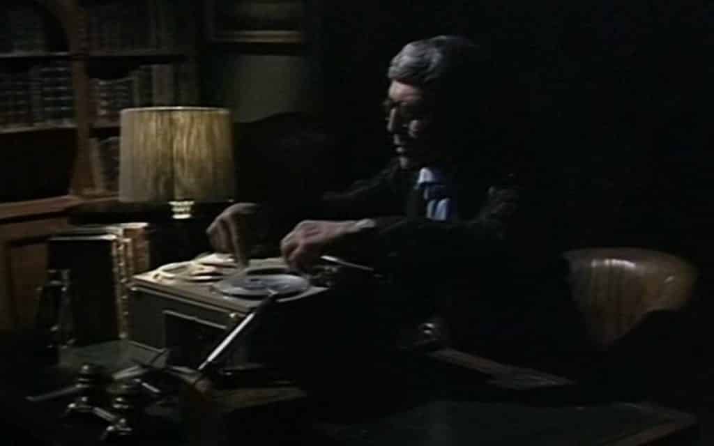 Professor Michael Lane (Patrick O'Neal) plots a perfect murder plan in the Thriller episode Once The Killing Starts (1974).