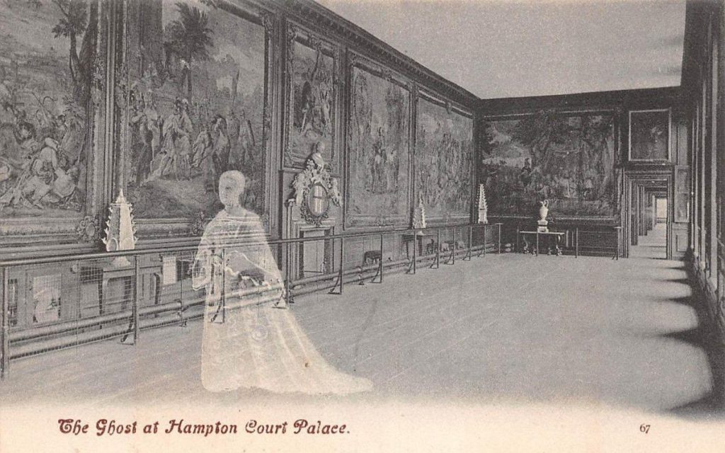The ghost of Hampton Court Place, one of the many haunted royal palaces.