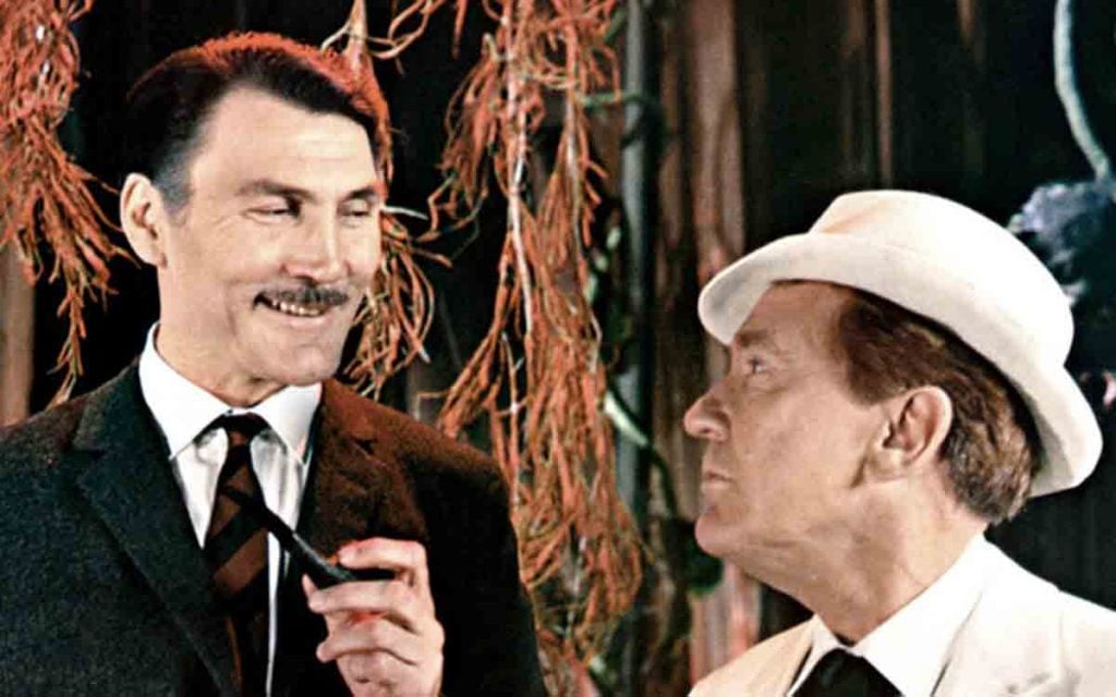 Jack Palance and Burgess Meredith in Torture Garden (1967).