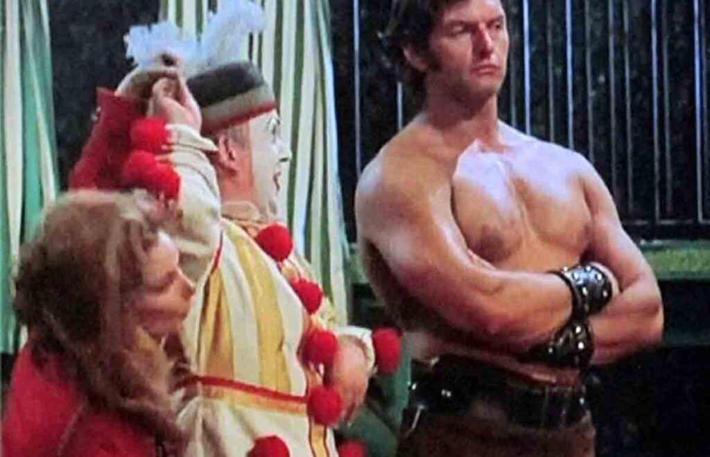 Dave Prowse as the circus strongman in Vampire Circus 1972
