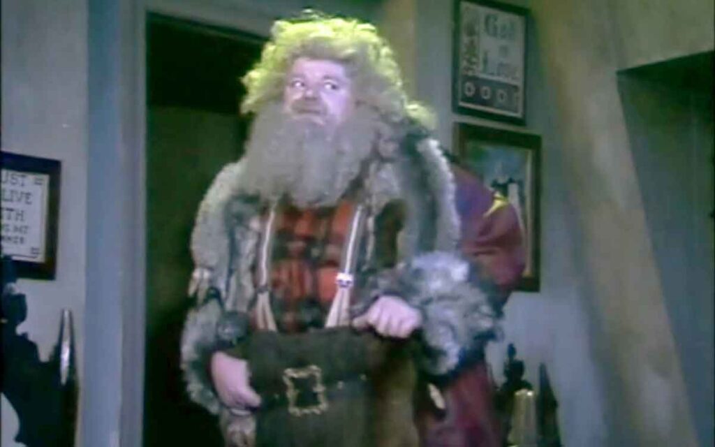 Robbie Coltrane as the Spirit of Christmas in Blackadder's Christmas Carol