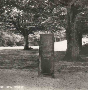 The Rufus Stone, a memorial to King William II, in New Forest