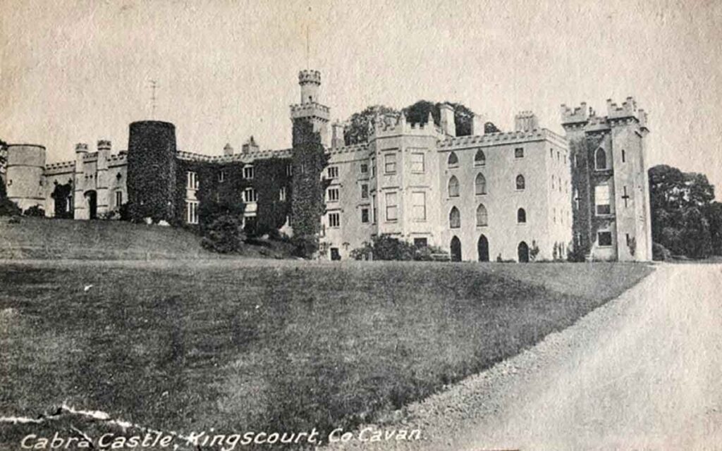 An old postcard showing Cabra Castle in County Cavan, Ireland