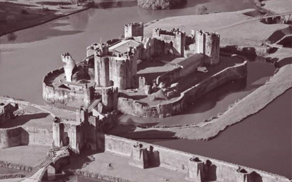 Caerphilly Castle in South Wales