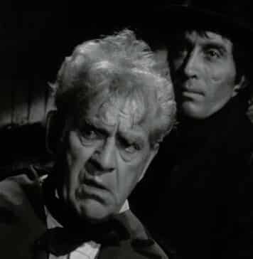 Boris Karloff and Christopher Lee in Corridors of Blood 1959