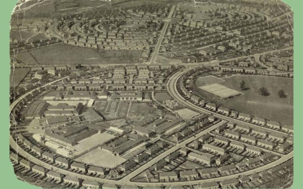 An aerial view of the Bilborough Estate