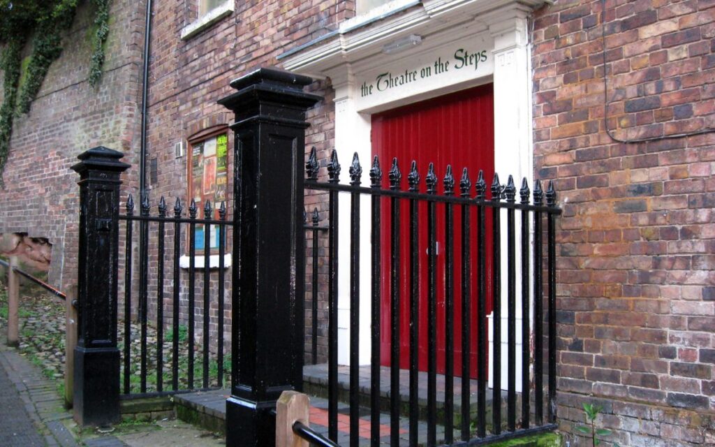 The main entrance to The Theatre on the Steps in Biridgnorth, Shropshire 