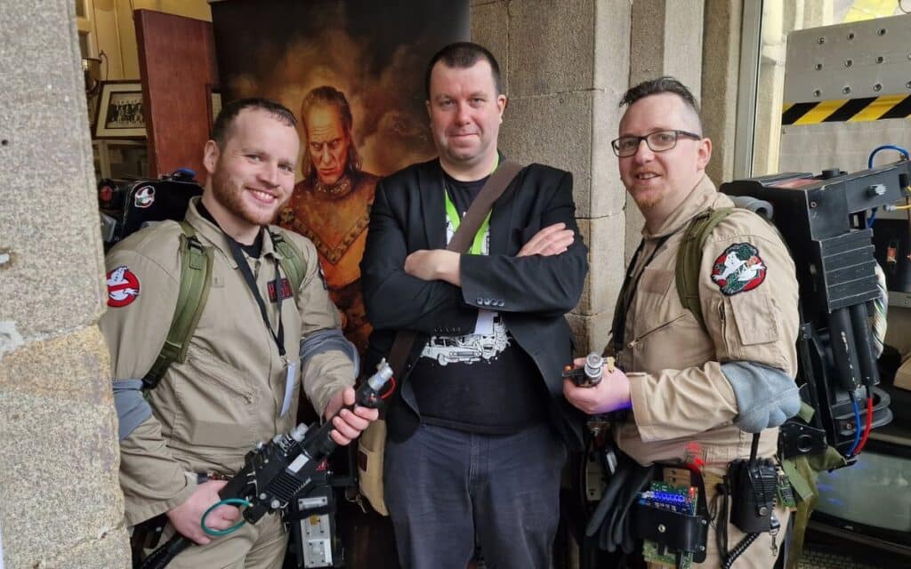 Dr Ciarán O’Keeffe with some fellow paranormal enthusiasts at Ireland's Day of the Unexplained in Wexford on 18 February 2023.