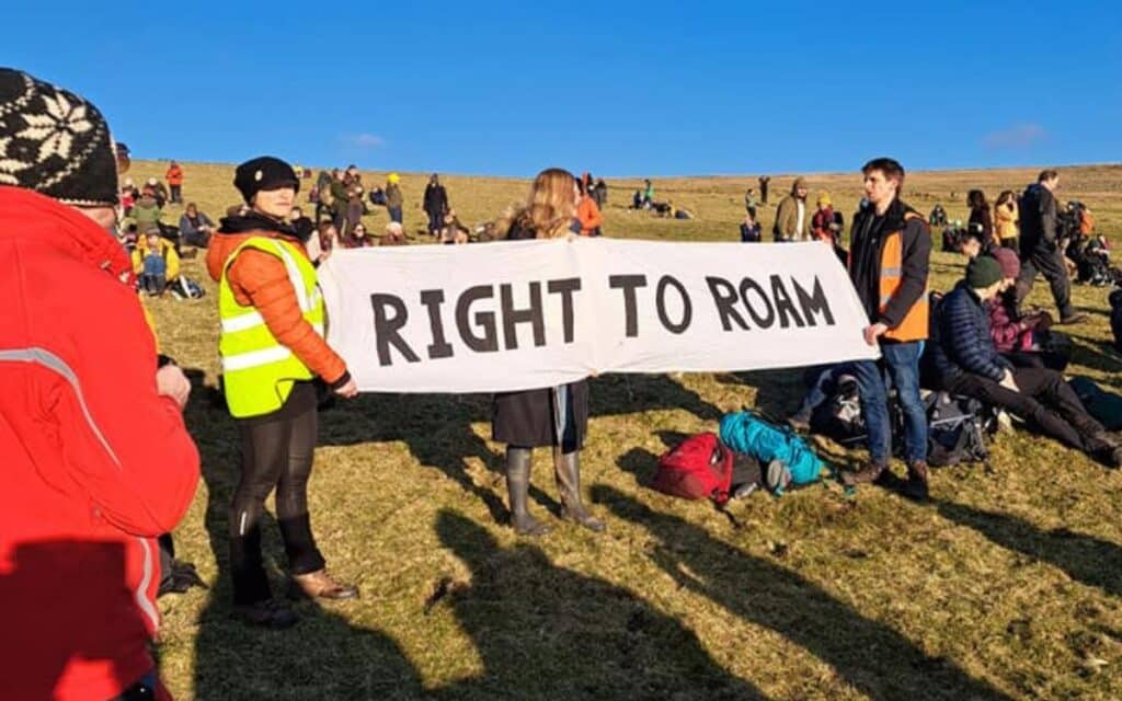 The protest for Right to Roam at Dartmoor. 