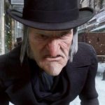 Jim Carrey as Scrooge in A Christmas Carol 2009.